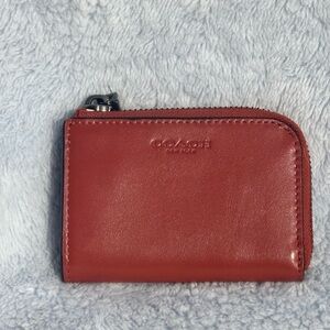 Coach Red Leather Zip Wallet